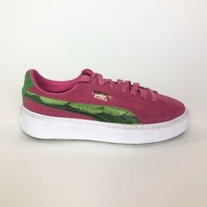 Puma Basket Suede Platform Pink Melon Creepers